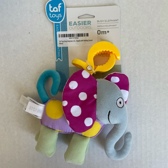Taf Toys Baby Clip On Elephant Toy - Picture 2 of 4